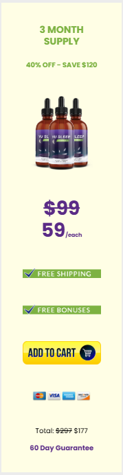 3 month supply: 3 bottles at $59 each, total $177, free shipping and free bonuses. Add to cart.
